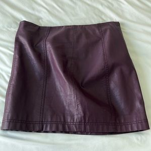 Free People purple faux leather skirt